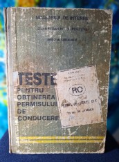 Carte - TESTE pentru obtinerea permisului de conducere - 1991 foto