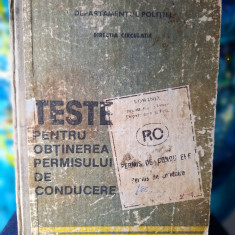 Carte - TESTE pentru obtinerea permisului de conducere - 1991