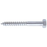 Surub pentru lemn, cu cap hexagonal, Friulsider, zincat alb, 6 x 80 mm