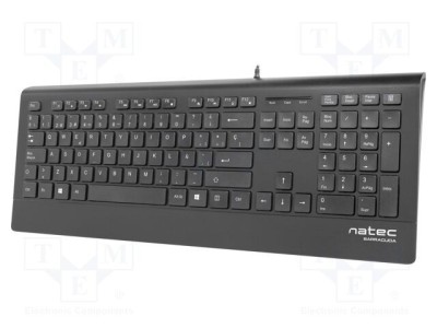 Tastatură NATEC USB A neagră cu cablu 1,8m ES layout slim foto