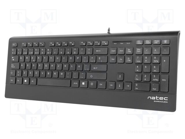 Tastatură NATEC USB A neagră cu cablu 1,8m ES layout slim