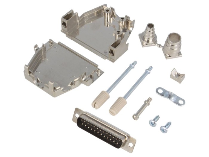 Conector D-Sub 25 pini, tată, pe cablu
