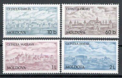 Moldova 1998 287/90 MNH - Cetati medievale foto
