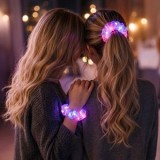 Elastic de păr cu LED, Set 3 buc, Roz/Lila/Multicolor, CMCLASS