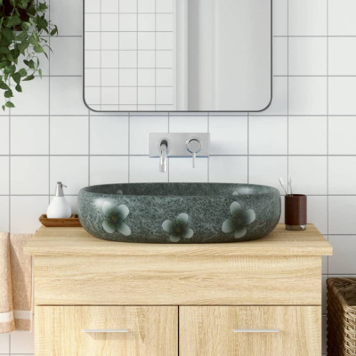 vidaXL Lavoar de blat, albastru, 59x40x14 cm, ceramică, oval 155105 foto
