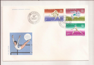 P6 Plic FDC - Prima zi a emisiunii - Olimpiada Los Angeles 1984, format mare foto