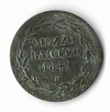 Moneda mezzo baiocco 1849 - Vatican