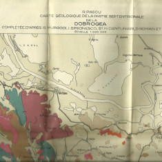 Harta geologică a zonei de nord a Dobrogei cu Dunarea si Delta Dunarii 1927