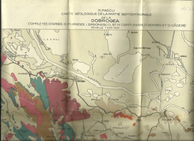 Harta geologică a zonei de nord a Dobrogei cu Dunarea si Delta Dunarii 1927 foto