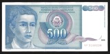 IUGOSLAVIA 500 DINARI / DINARA 1990 [3] P-106a , a UNC , aproape necirculata