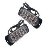 Stroboscoape 12 LED, lumini de avertizare galbene pentru auto