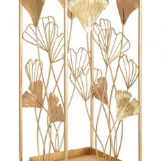 Suport pentru umbrele Gold Leaf, Mauro Ferretti, 22.5x22.5x48.5 cm, fier, auriu
