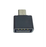 Cumpara ieftin Adaptor OTG USB 2.0 mama la microUSB tata, alimentare, conectare si transfer de date, negru, Oem