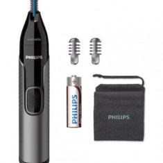 Trimmer pentru nas si urechi Philips NT3650/16, Lavabil (Negru/Gri)