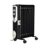 Calorifer electric Floria ZLN-3659,Negru 2000 W, 9 elementi, 3 trepte de putere, Termostat reglabil, Protectie supra-incalzire, Indicator luminos,