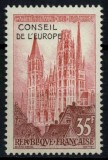 Franta 1958 - Consiliul Europei, cladiri, arhitectura, supratipar, neuzat