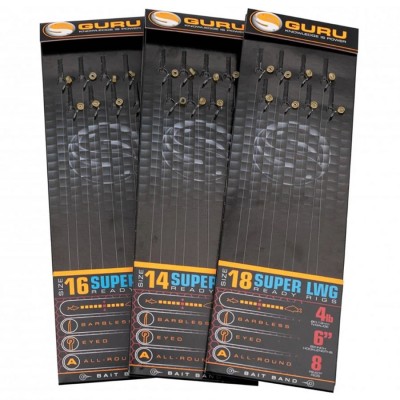 Carlige Legate GURU Super LWC Bait Band Rigs, Nr.20, 0.11mm/15cm, 8buc/pac foto