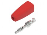 Conector banană 2mm roşu 10A 30VAC 60VDC nichelat