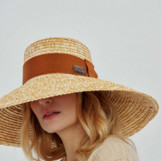 LE SH KA headwear palarie Straw Veil culoarea bej