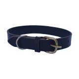 Zgarda pentru caini, piele naturala neagra 60 x 2.5 cm, ajustabila 39-49 cm, Oem
