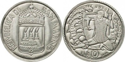 San Marino 1973 - 10 lire UNC foto