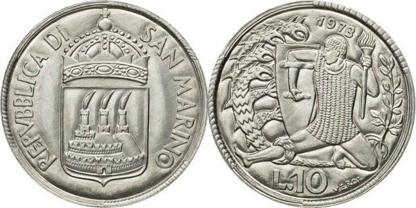 San Marino 1973 - 10 lire UNC