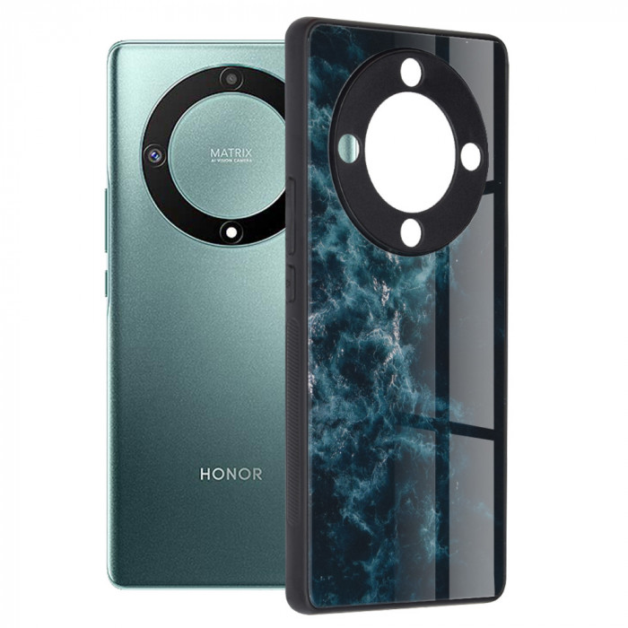 Husa pentru Honor Magic5 Lite, Techsuit Glaze Series, Blue Nebula