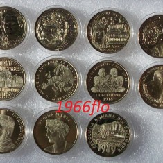 Set lot 11 x 50 Bani 2010 2011 2012 2014 2015 2017 2018 2019 UNC in capsule **