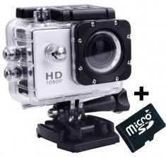 Camera Sport iUni Dare 50i HD 1080P, 12M, Waterproof, Argintiu + Card MicroSD 8GB Cadou foto