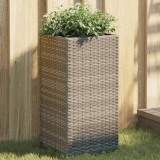 vidaXL Jardiniere de grădină, 2 buc., gri, 30x30x60 cm, poliratan 3210518