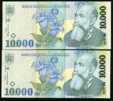 q541 PERECHE CONSECUTIVA 10000 LEI 1999 NECIRCULATA UNC