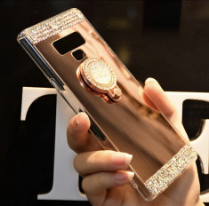Husa Silicon oglinda cu pietricele si inel pt Samsung Galaxy Note 9 foto