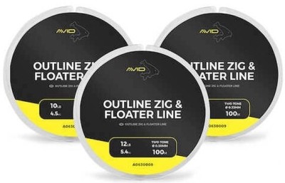 Fir Monofilament AVID Carp Outline Zig &amp;amp; Floater Line, 4.5kg-10lbs, 0.26mm, 100m foto