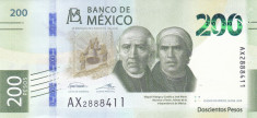 Bancnota Mexic 200 Pesos 2019 - PNew UNC ( serie AX ) foto