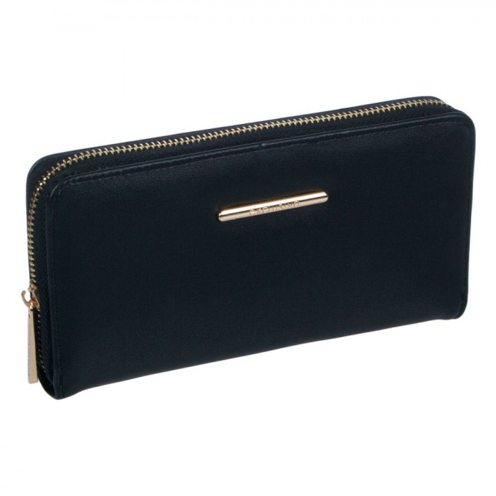 Portofel Exclusivo, Fermoar Metalic, Culoare Negru, Dimensiuni 19.5x11x2.5 cm