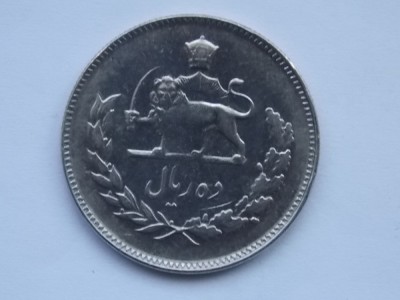10 RIALS 1972 IRAN foto