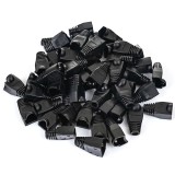 Cumpara ieftin Set 100 bucati manson de protectie pentru mufe internet, RJ 45, negru