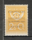 Olanda/Tarile de Jos.1943 Congres postal european Viena-supr. GT.50, Nestampilat