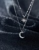Lantisor Argint Lung si ---STEA si Luna --- Pentru Femei ARG233C, Argintboutique