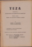 C323 Teză prezentată la Facultatea de Științe din Cernăuți pentru a obține titlul de doctor &icirc;n științe chimice de Leon Sauciuc, 1933