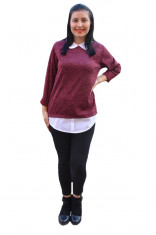 Bluza Ania casual-bussines din tricot ,nuanta de marsala foto