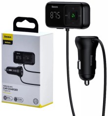 MODULATOR AUTO FM Baseus T-Typed, BT 4.2, 2 x USB 5V/3.4A max, 12V-24V, frecv FM: 87,5-108.0MHZ, format MP3/WAV/FLAC/APE/WMA,answer/reject/hang up/red