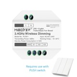 Modul wireless MiBoxer PUSH1, pentru intrerupator clasic cu revenire, dimmer RGB+CCT, 2.4GHz, AC100-240V, dimming 0.1-100%, RF control 30m, montaj in