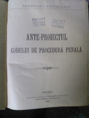 Prof.dr.docent Vintila Dongoroz, Anteproiectul codului de procedura penala,1931 foto