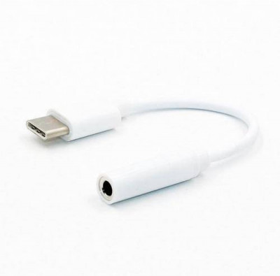 Cablu adaptor USB Type C tata - Jack 3.5 mm mama STEREO 11cm Well foto