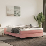 Saltea de pat cu arcuri, roz, 140x190x20 cm, catifea GartenMobel Dekor, vidaXL