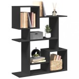 VidaXL Bibliotecă/separator cameră negru 92x29x112 cm lemn prelucrat