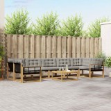 vidaXL Set de canapele de exterior 8 pcs Alb și gri deschis 3388521