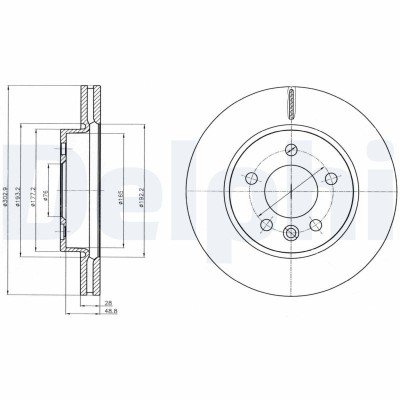 DELPHI BG4343C Disc frana foto