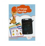 Set educațional interactiv cu Tabletă de scris LCD 6" și cartonașe cu activități pt copii, "Cartonașe Educative" EMC ONSHOP&reg; cu scris colorat, matemat